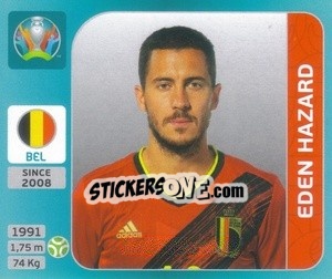 Sticker Eden Hazard - UEFA Euro 2020 Tournament Edition. 654 Stickers version n. 132 - Panini