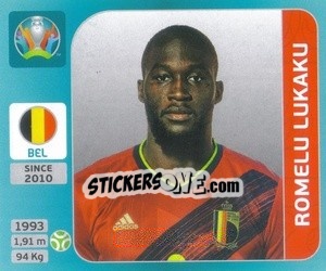 Sticker Romelu Lukaku - UEFA Euro 2020 Tournament Edition. 654 Stickers version - Panini