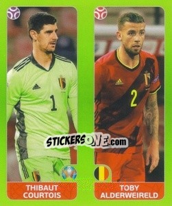 Sticker Thibaut Courtois / Toby Alderweireld - UEFA Euro 2020 Tournament Edition. 654 Stickers version - Panini