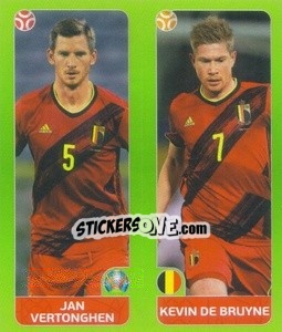 Sticker Jan Vertonghen / Kevin de Bruyne - UEFA Euro 2020 Tournament Edition. 654 Stickers version n. 138 - Panini
