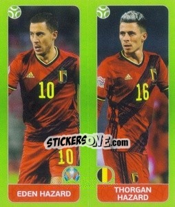 Sticker Eden Hazard / Thorgan Hazard - UEFA Euro 2020 Tournament Edition. 654 Stickers version n. 140 - Panini