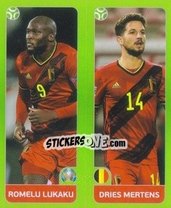 Sticker Romelu Lukaku / Dries Mertens - UEFA Euro 2020 Tournament Edition. 654 Stickers version n. 141 - Panini
