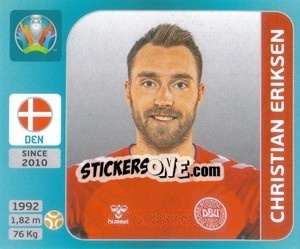 Figurina Christian Eriksen - UEFA Euro 2020 Tournament Edition. 654 Stickers version - Panini