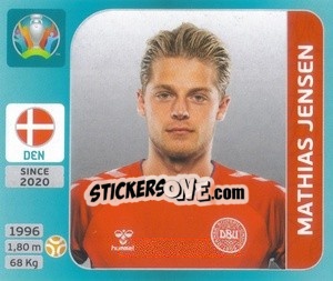 Sticker Mathias Jensen - UEFA Euro 2020 Tournament Edition. 654 Stickers version n. 161 - Panini