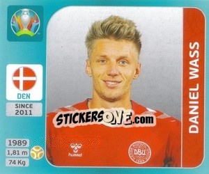 Sticker Daniel Wass - UEFA Euro 2020 Tournament Edition. 654 Stickers version - Panini