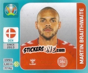 Sticker Martin Braithwaite - UEFA Euro 2020 Tournament Edition. 654 Stickers version n. 163 - Panini
