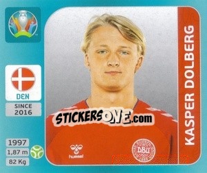 Sticker Kasper Dolberg - UEFA Euro 2020 Tournament Edition. 654 Stickers version - Panini