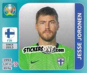 Sticker Jesse Joronen - UEFA Euro 2020 Tournament Edition. 654 Stickers version - Panini