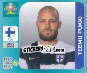 Sticker Teemu Pukki - UEFA Euro 2020 Tournament Edition. 654 Stickers version n. 189 - Panini