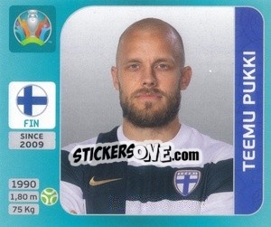 Figurina Teemu Pukki - UEFA Euro 2020 Tournament Edition. 654 Stickers version - Panini