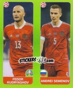 Sticker Fedor Kudryashov / Andrei Semenov - UEFA Euro 2020 Tournament Edition. 654 Stickers version - Panini