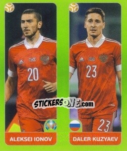 Cromo Aleksei Ionov / Daler Kuzyaev - UEFA Euro 2020 Tournament Edition. 654 Stickers version - Panini