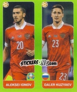 Sticker Aleksei Ionov / Daler Kuzyaev - UEFA Euro 2020 Tournament Edition. 654 Stickers version n. 198 - Panini