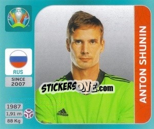 Sticker Anton Shunin - UEFA Euro 2020 Tournament Edition. 654 Stickers version - Panini
