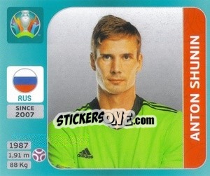 Sticker Anton Shunin - UEFA Euro 2020 Tournament Edition. 654 Stickers version n. 203 - Panini