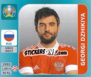 Figurina Georgi Dzhikiya - UEFA Euro 2020 Tournament Edition. 654 Stickers version - Panini