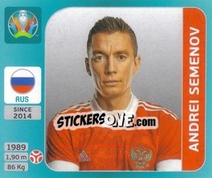 Sticker Andrei Semenov - UEFA Euro 2020 Tournament Edition. 654 Stickers version - Panini