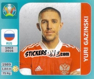 Cromo Yuri Gazinski - UEFA Euro 2020 Tournament Edition. 654 Stickers version - Panini