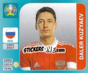 Figurina Daler Kuzyaev - UEFA Euro 2020 Tournament Edition. 654 Stickers version - Panini
