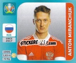 Cromo Anton Miranchuk - UEFA Euro 2020 Tournament Edition. 654 Stickers version - Panini