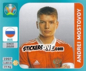 Sticker Andrei Mostovoy - UEFA Euro 2020 Tournament Edition. 654 Stickers version - Panini