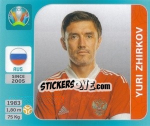 Sticker Yuri Zhirkov - UEFA Euro 2020 Tournament Edition. 654 Stickers version n. 220 - Panini