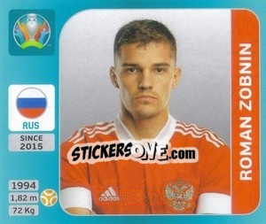 Sticker Roman Zobnin - UEFA Euro 2020 Tournament Edition. 654 Stickers version - Panini