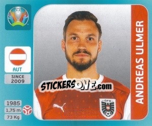Sticker Andreas Ulmer - UEFA Euro 2020 Tournament Edition. 654 Stickers version n. 232 - Panini