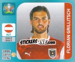 Sticker Florian Grillitsch - UEFA Euro 2020 Tournament Edition. 654 Stickers version - Panini