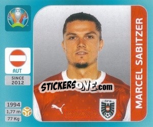Sticker Marcel Sabitzer - UEFA Euro 2020 Tournament Edition. 654 Stickers version - Panini