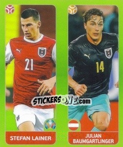 Figurina Stefan Lainer / Julian Baumgartlinger - UEFA Euro 2020 Tournament Edition. 654 Stickers version - Panini