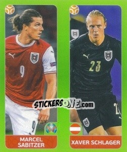 Figurina Marcel Sabitzer / Xaver Schlager - UEFA Euro 2020 Tournament Edition. 654 Stickers version - Panini