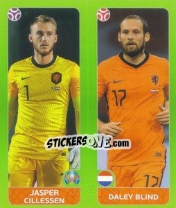Sticker Jasper Cillessen / Daley Blind - UEFA Euro 2020 Tournament Edition. 654 Stickers version - Panini