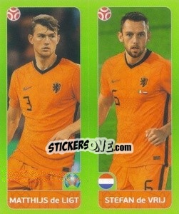 Figurina Matthijs de Ligt / Stefan de Vrij - UEFA Euro 2020 Tournament Edition. 654 Stickers version - Panini