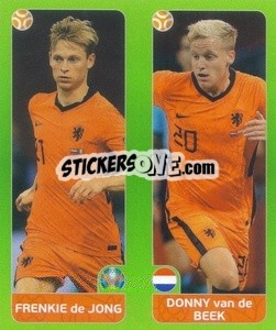 Figurina Frenkie de Jong / Donny van de Beek - UEFA Euro 2020 Tournament Edition. 654 Stickers version - Panini