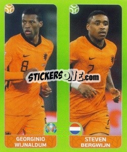 Sticker Georginio Wijnaldum / Steven Bergwijn - UEFA Euro 2020 Tournament Edition. 654 Stickers version n. 254 - Panini