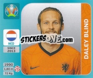 Figurina Daley Blind - UEFA Euro 2020 Tournament Edition. 654 Stickers version - Panini