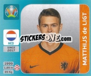 Figurina Matthijs de Ligt - UEFA Euro 2020 Tournament Edition. 654 Stickers version - Panini
