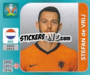Sticker Stefan de Vrij - UEFA Euro 2020 Tournament Edition. 654 Stickers version - Panini