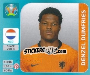Sticker Denzel Dumfries - UEFA Euro 2020 Tournament Edition. 654 Stickers version - Panini