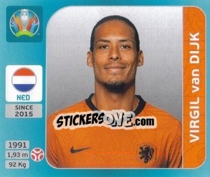 Figurina Virgil van Dijk - UEFA Euro 2020 Tournament Edition. 654 Stickers version - Panini