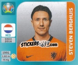 Sticker Steven Berghuis - UEFA Euro 2020 Tournament Edition. 654 Stickers version - Panini
