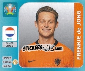 Sticker Frenkie de Jong - UEFA Euro 2020 Tournament Edition. 654 Stickers version n. 268 - Panini