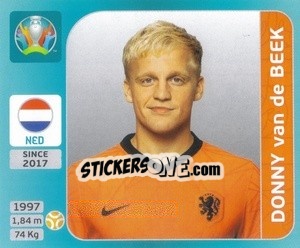 Cromo Donny van de Beek - UEFA Euro 2020 Tournament Edition. 654 Stickers version - Panini
