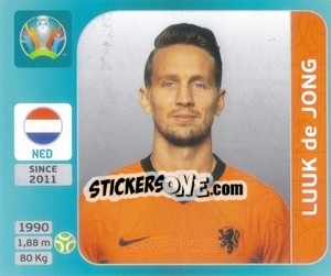 Sticker Luuk de Jong - UEFA Euro 2020 Tournament Edition. 654 Stickers version - Panini