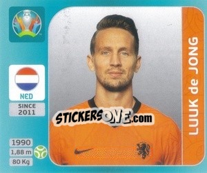 Sticker Luuk de Jong - UEFA Euro 2020 Tournament Edition. 654 Stickers version n. 275 - Panini