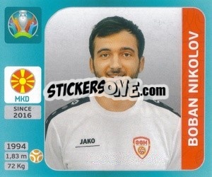 Sticker Boban Nikolov - UEFA Euro 2020 Tournament Edition. 654 Stickers version - Panini