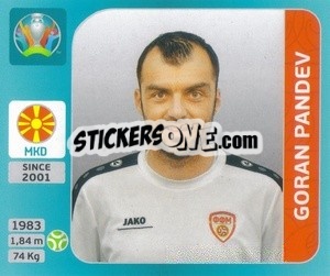 Sticker Goran Pandev - UEFA Euro 2020 Tournament Edition. 654 Stickers version - Panini