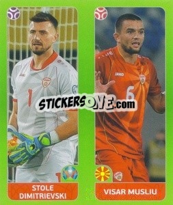 Cromo Stole Dimitrievski / Visar Musliu - UEFA Euro 2020 Tournament Edition. 654 Stickers version - Panini