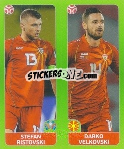 Sticker Stefan Ristovski / Darko Velkovski - UEFA Euro 2020 Tournament Edition. 654 Stickers version - Panini
